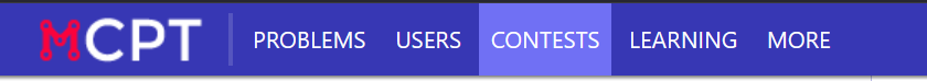 Navigation bar with Contests tab highlighted