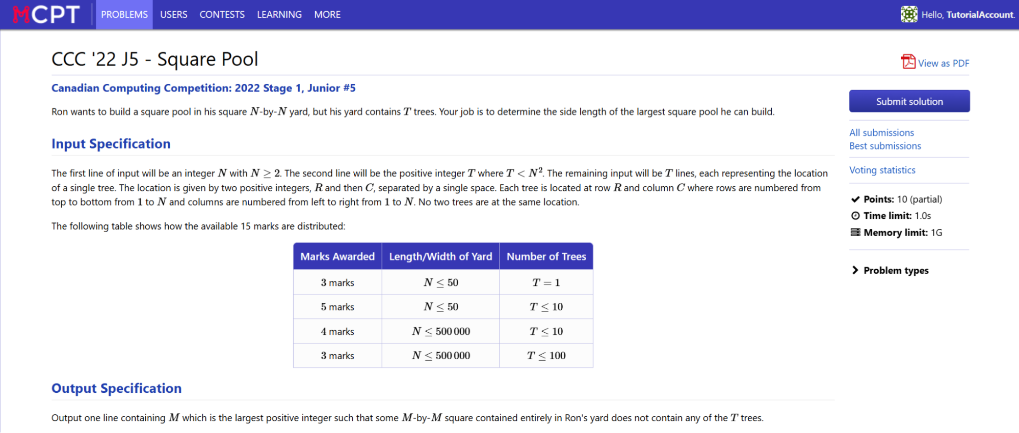 Sample problem page
